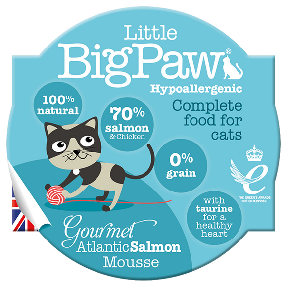 英國Little BigPaw®- 大西洋三文魚Mousse貓餐盒85g (Exp Date: May24]