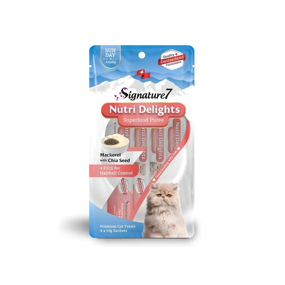 Signature 7 肉泥貓小食 - 鯖魚加奇亞籽[毛球控制]
