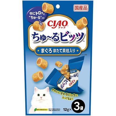 Ciao 貓小食 - 迷你流心卷 - 吞拿魚+帶子味 12g x3小包 (餵藥囊)