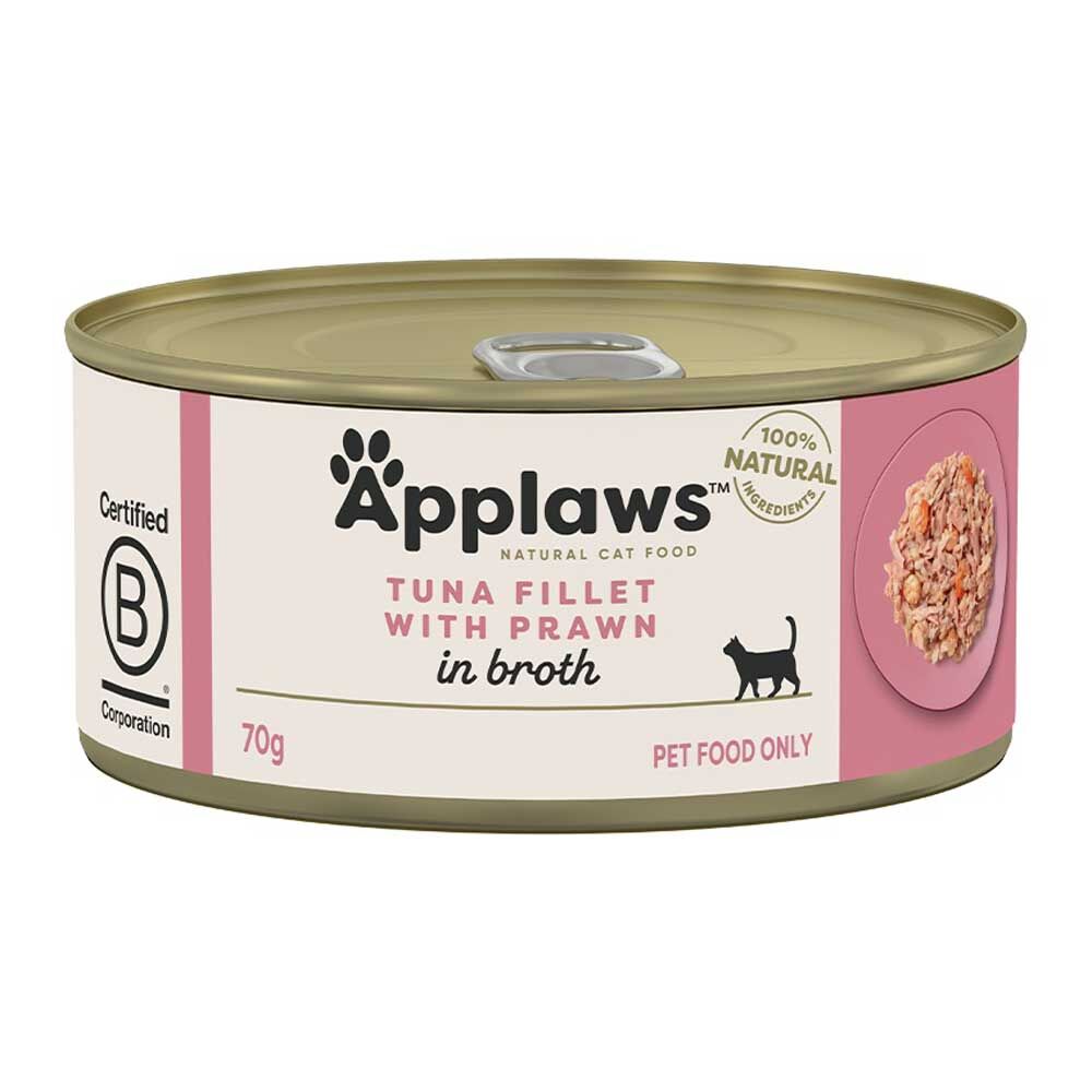 Applaws 肉絲湯系列貓罐 - 吞拿魚及蝦 70g