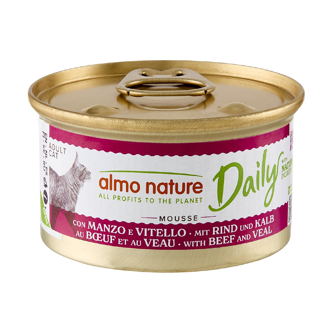Almo Nature Daily - 牛肉和牛仔肉 慕斯貓主食罐85g