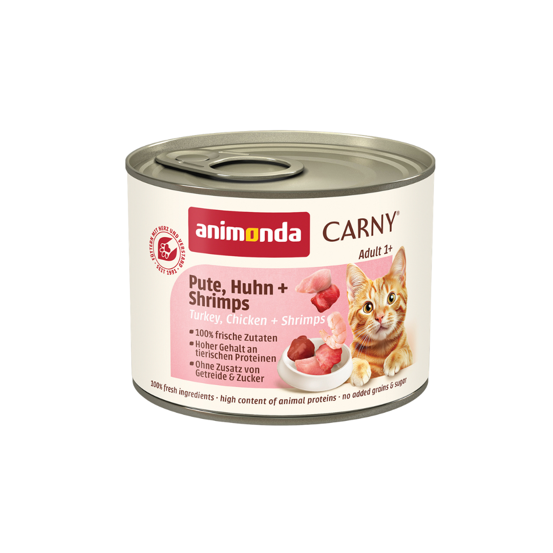 Animonda Carny 德國主食罐 - [成貓 ] 火雞+雞+蝦200g