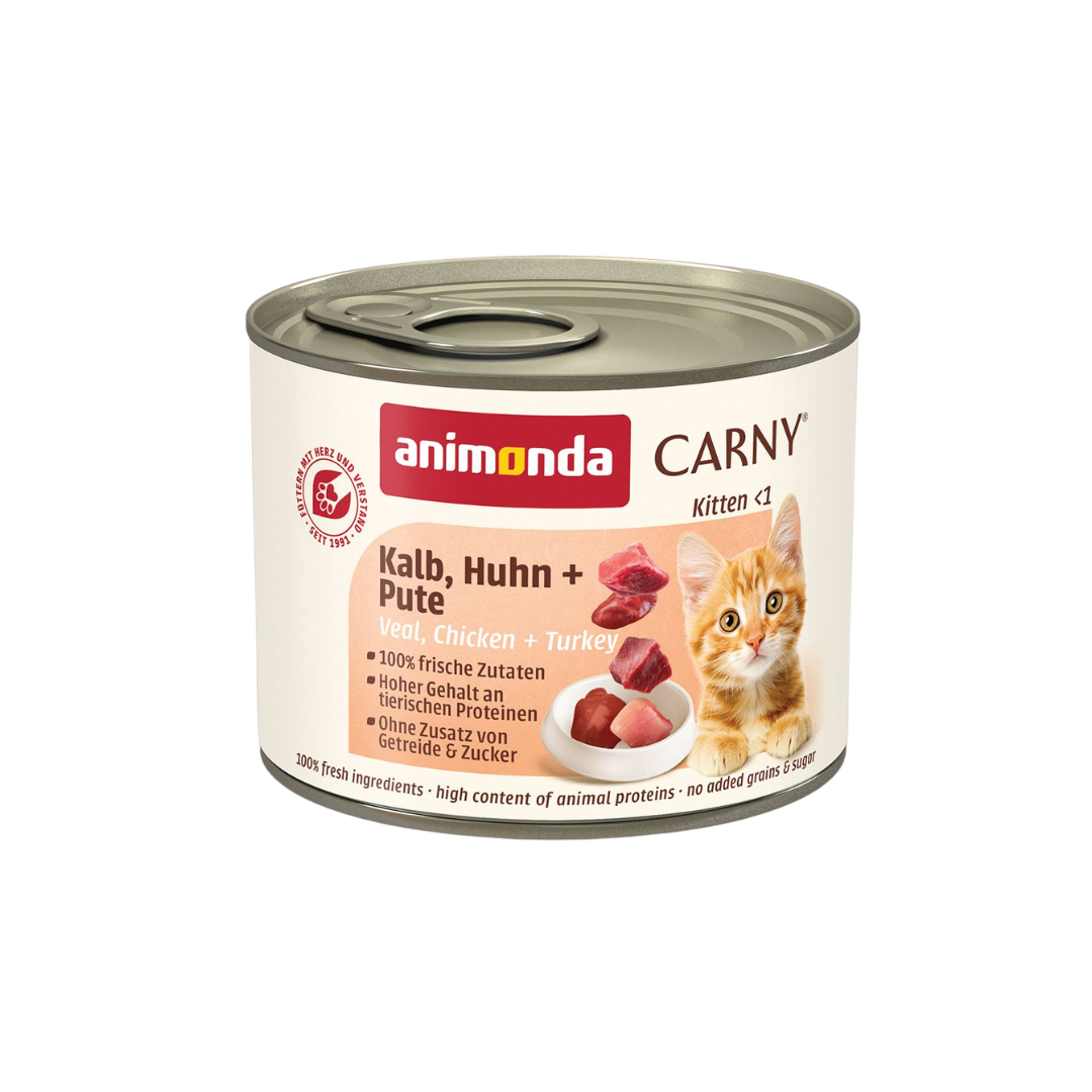 Animonda Carny 德國主食罐 - [幼貓]牛仔肉+雞肉+火雞200g