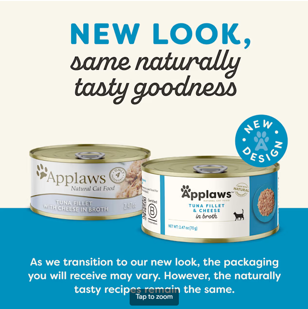 Applaws 肉絲湯系列貓罐 - 吞拿魚芝士156g