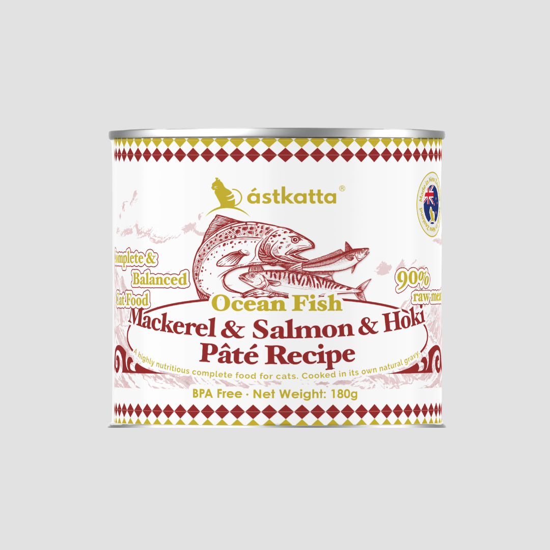 Astkatta冰島紐西蘭純淨天然肉醬主食罐系列 - 鯖魚+三文魚+紐西蘭藍鱈魚180g