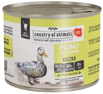 Country Of Animals - 單一蛋白[鴨肉]貓罐頭200g