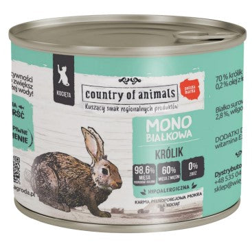 Country Of Animals - 單一蛋白[兔子]貓罐頭200g | 幼貓