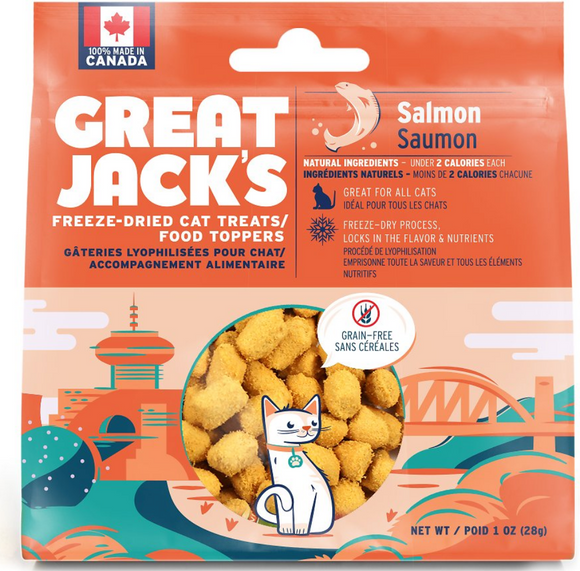 GREAT JACK'S 貓小食-冷凍脫水三文魚3Oz [近期促銷 Exp Date:25Aug2024]
