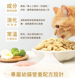 汪喵星球 [幼貓] 脫水生肉糧｜凍乾貓糧｜營養鱈魚小方粒型500g