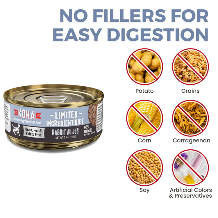 KOHA -單一低敏蛋白兔肉主食肉醬貓罐85g [試食價 / Flash Deals]