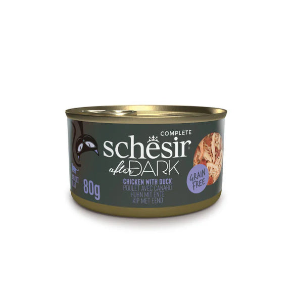 Schesir [最新系列After Dark]  -雞肉鴨肉絲主食罐80g