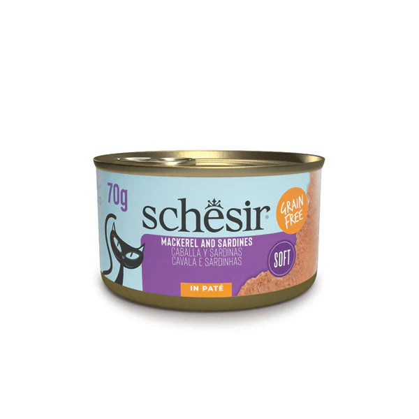 Schesir 無穀鯖魚沙丁魚肉醬貓罐頭70g