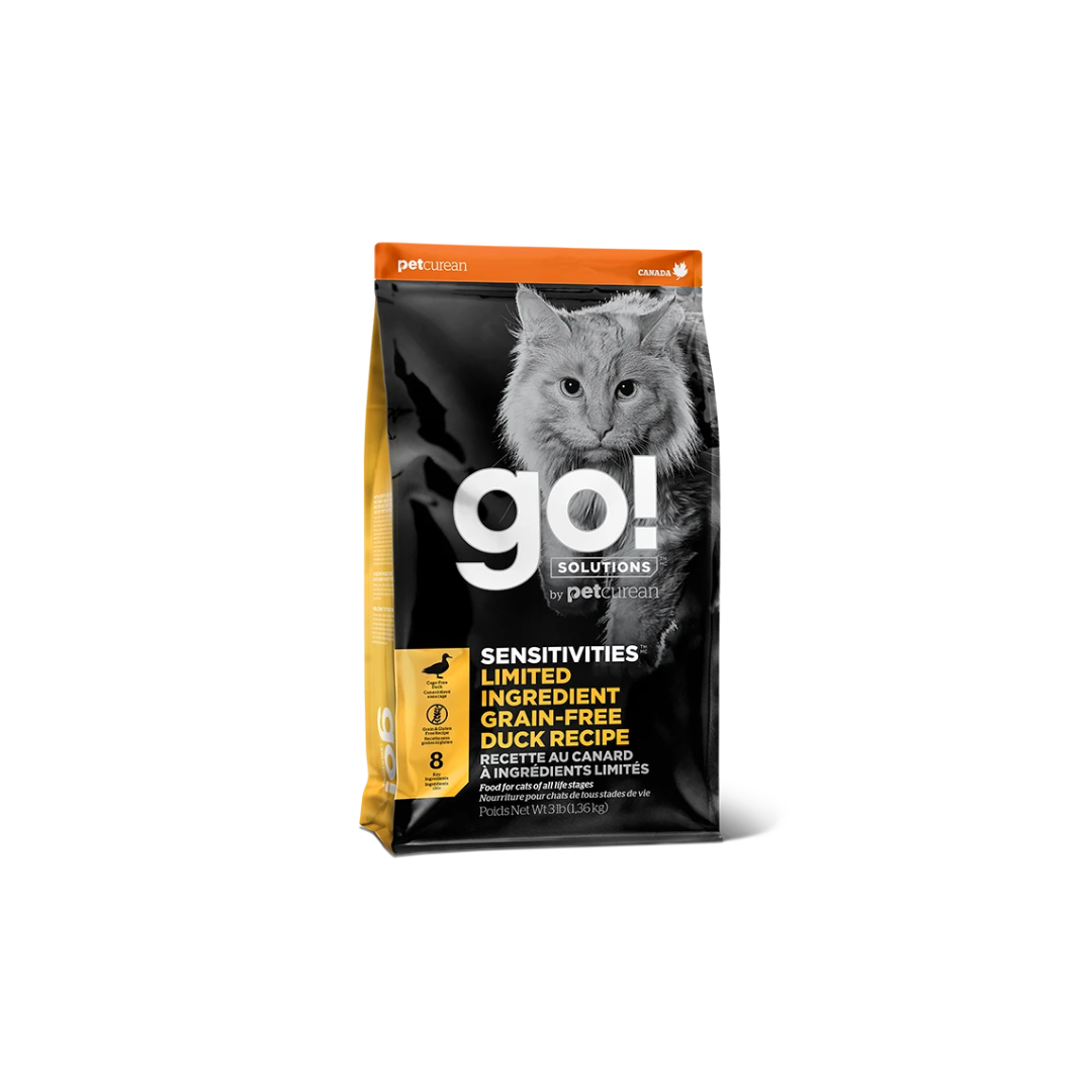 GO! SOLUTIONS 貓糧- 低敏美毛系列 無穀物鴨肉貓糧配方3lb