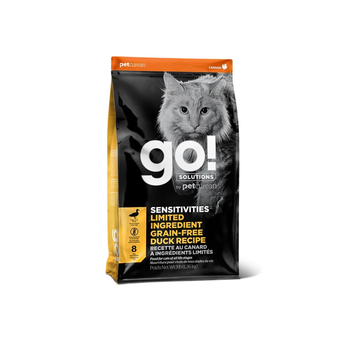 GO! SOLUTIONS 貓糧- 低敏美毛系列 無穀物鴨肉貓糧配方8lb