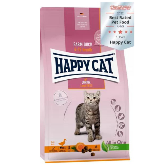 Happy Cat  Farm Poultry - 幼貓鴨肉無穀物配方1.3Kg [Exp Date: 12/4/2024]