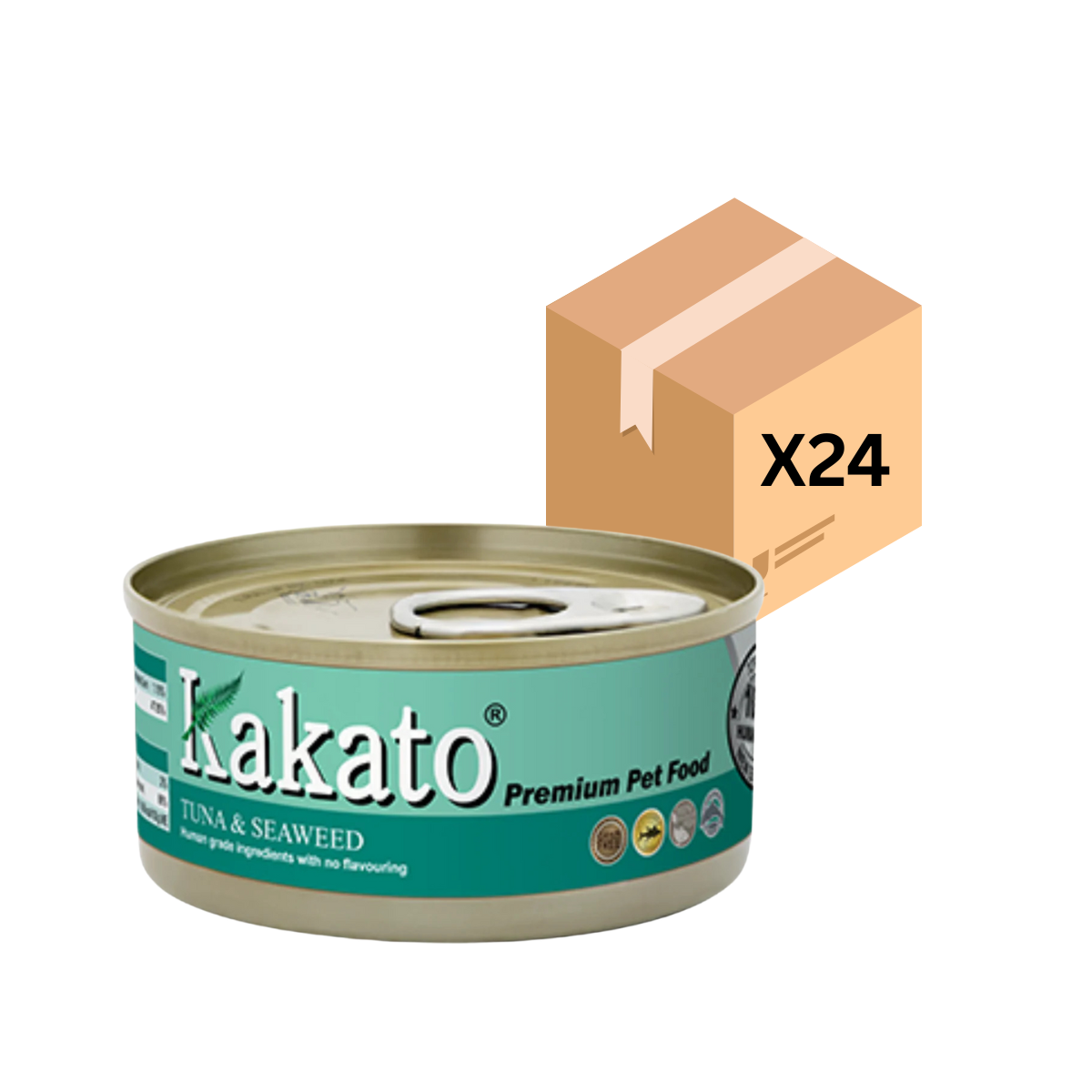 Kakato卡格 - 吞拿魚、紫菜 170g X24 (貓狗罐頭)