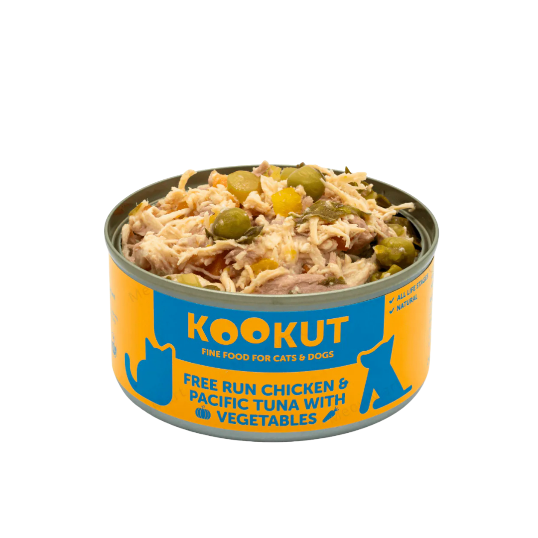 KOOKUT 放養雞 × 太平洋吞拿魚＋蔬菜 150g｜100% 天然貓狗罐（貓狗皆適用）