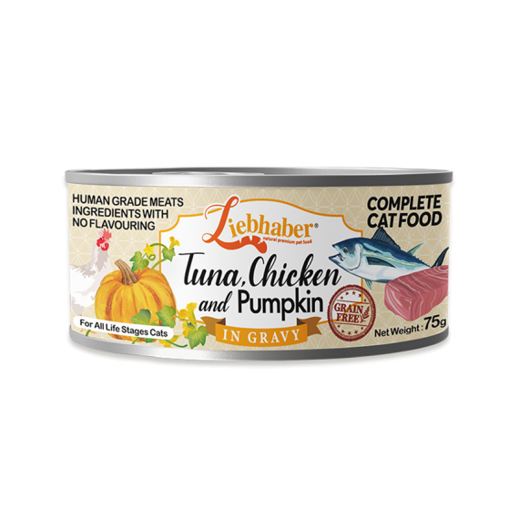 Liebhaber 肉汁貓貓主食罐 - 吞拿魚、雞肉、南瓜75g
