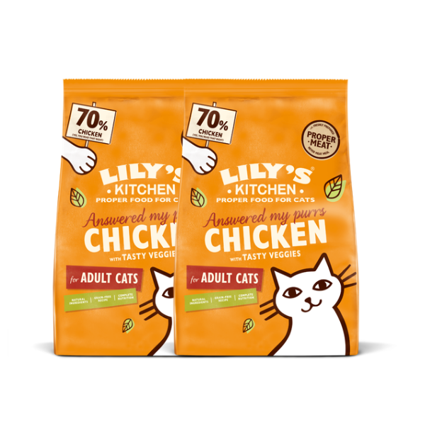 Lily’s Kitchen 天然貓貓糧 – 無穀物滋味雞肉餐2kg X2  [Pre Order: 預計20/2到貨]