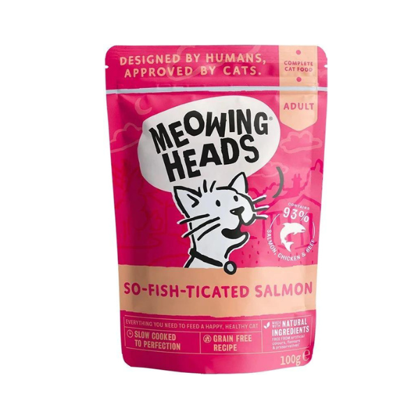 Meowing Heads  貓濕糧包-三文魚+雞+牛