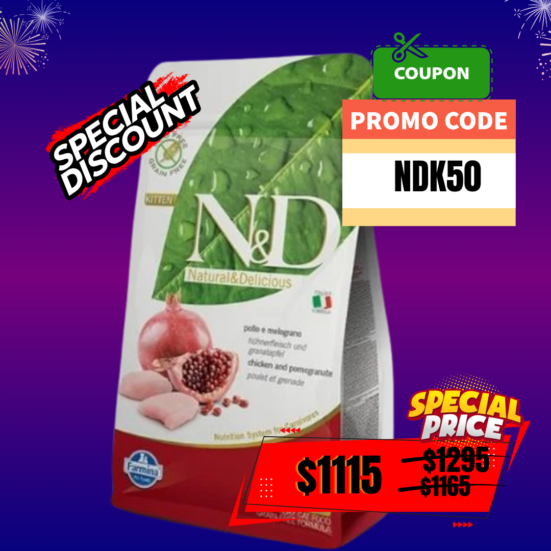 FARMINA N&D 無穀物[幼貓]貓糧- 純雞肉+ 石榴幼貓配方 10Kg [$50 COUPON]