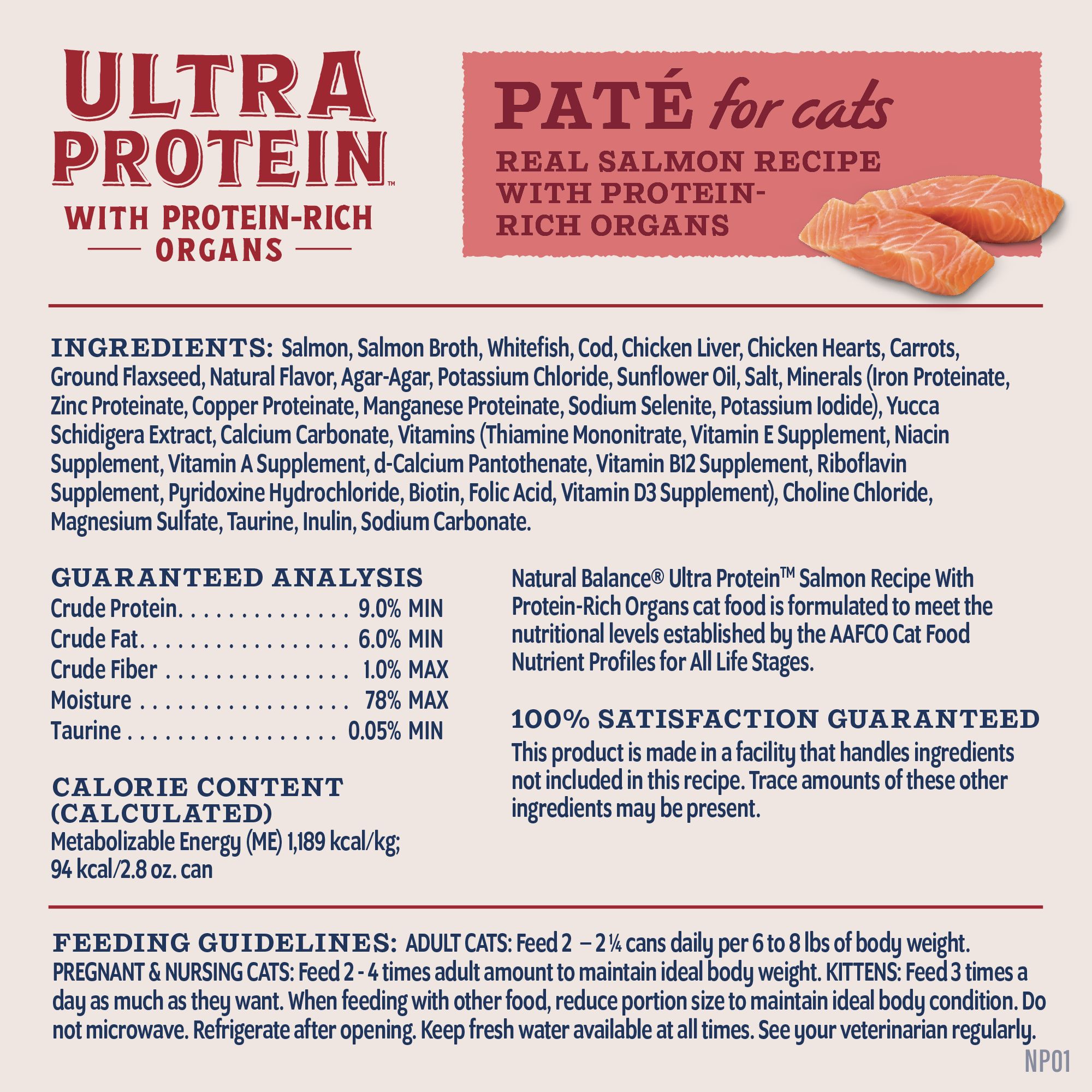 Natural Balance Ultra Protein - 頂級肉醬罐 全齡貓主食 三文魚肉醬