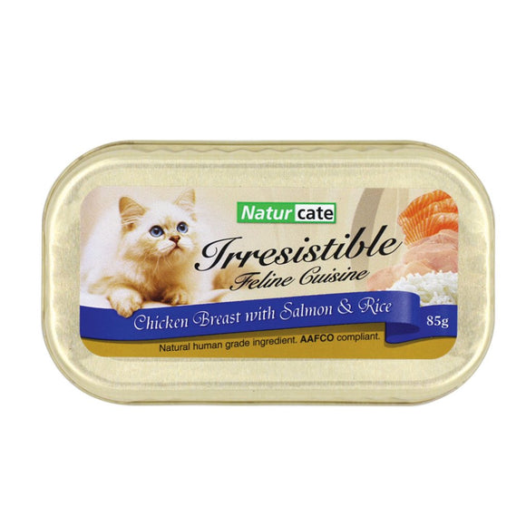 Naturcate  雞胸肉+三文魚+飯貓罐 85g