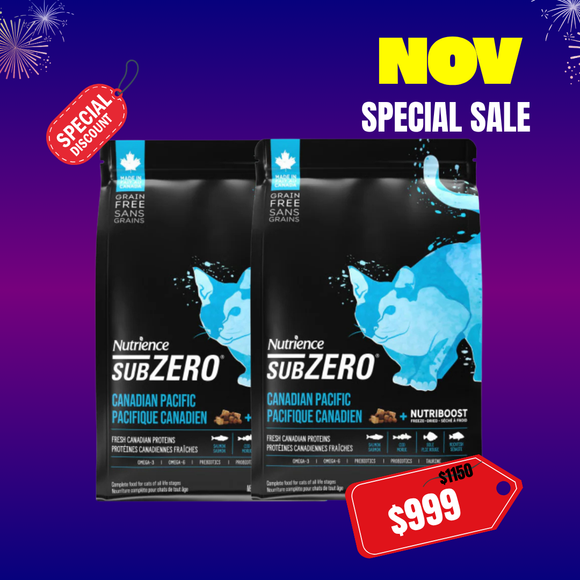 Nutrience SUBZERO 貓糧 - 凍乾七種魚(三文魚 + 鯡魚) 10LB X2 [NOV SPECIAL PROMOTION]
