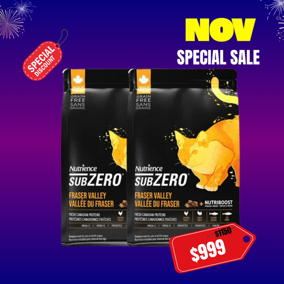 Nutrience SUBZERO 貓糧 - 凍乾雞肉- 雞肉火雞海魚10LBX2 [NOV SPECIAL PROMOTION]