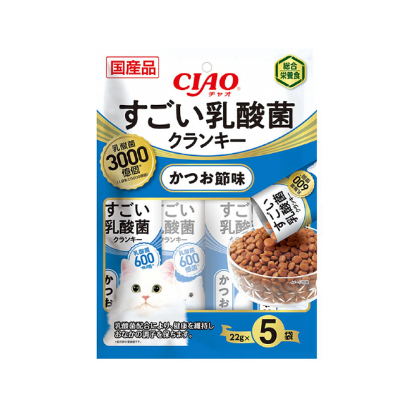 Ciao 貓小食[勁量乳酸菌夾心乾糧]鰹魚節味  (22g x5)
