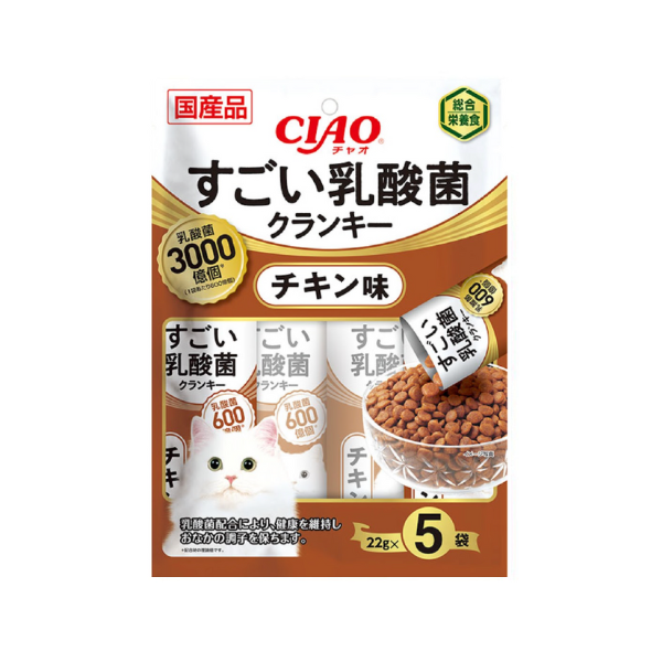 Ciao 貓小食[勁量乳酸菌夾心乾糧]  雞肉味 (22g x5)