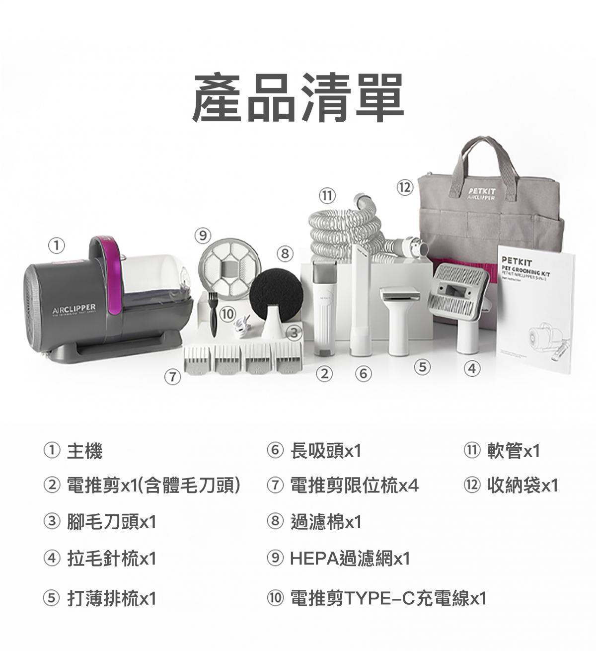 PETKIT -AirClipper寵物5合1美容修毛器 [原裝行貨, 1年保養]