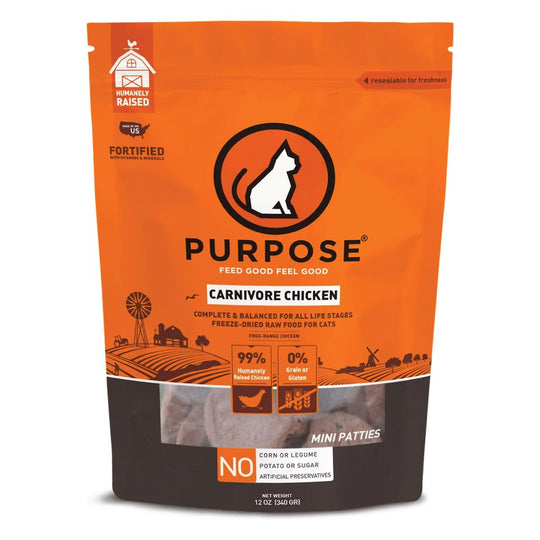 Purpose 普斯貓凍乾肉餅貓糧 -純雞肉12Oz [Exp Date: 22 Aug 2026] Limited offer