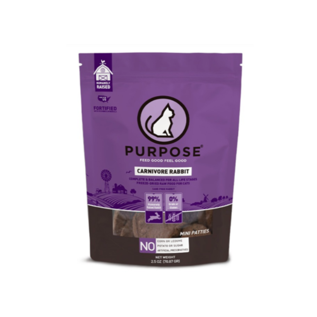 Purpose 普斯貓凍乾(純兔肉) 肉餅貓糧2.5Oz