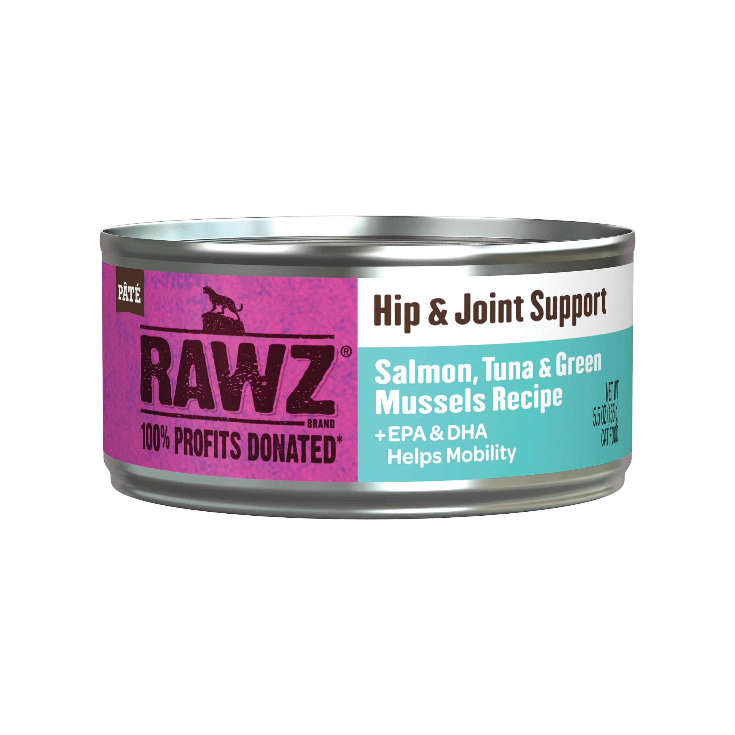 Rawz- 關節保健  三文魚吞拿魚&綠唇貽貝  [肉醬]貓罐頭155g [近期促銷: Exp Date Jun 2026]
