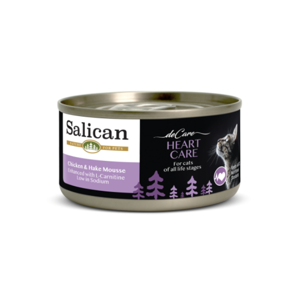 Salican 主食罐 - 雞肉鱈魚慕斯(心臟護理)貓罐頭 80g