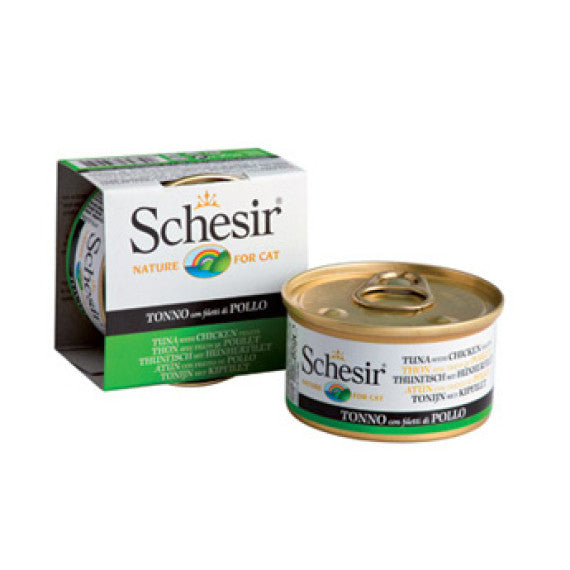 Schesir - [啫喱系列] 吞拿魚及雞肉絲飯貓罐頭 85g