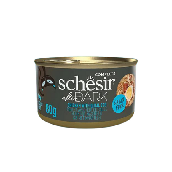 Schesir [最新系列After Dark]  -雞肉鵪鶉蛋肉絲主食罐80g