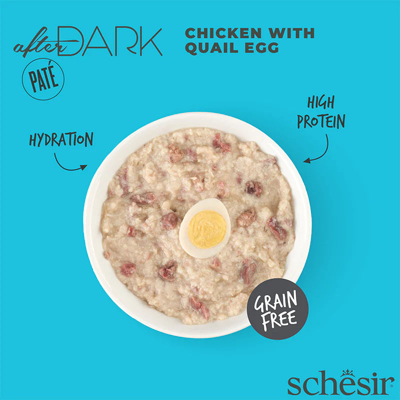 Schesir After Dark  -雞肉&鵪鶉蛋肉醬主食罐80g