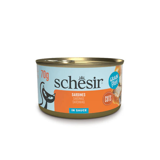 Schesir 無穀沙丁魚[肉塊]肉汁貓罐頭70g