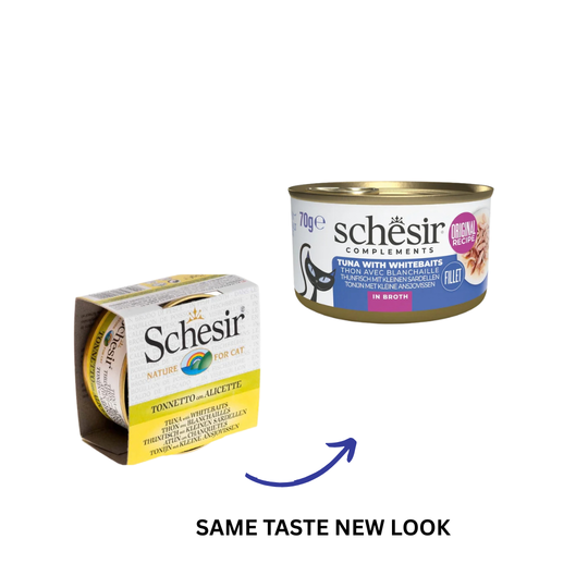 Schesir -吞拿魚白飯魚貓罐頭(湯煮系列) - 70g