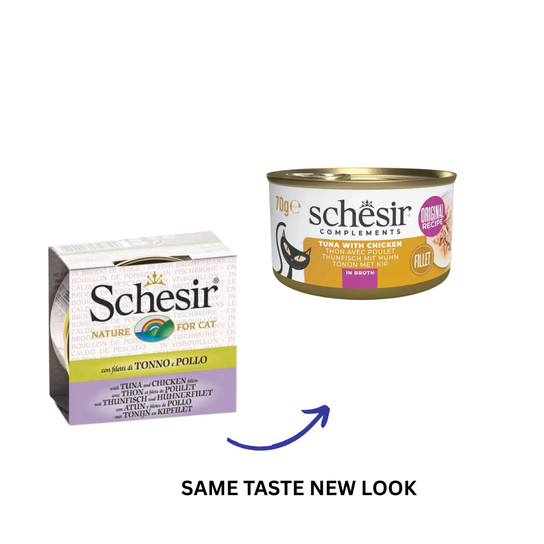 Schesir -全天然吞拿魚雞肉魚湯汁罐頭70g (湯煮系列)