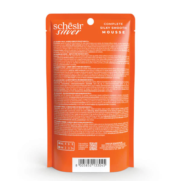 Schesir Silver 高齡貓主食慕斯餐包 -三文魚&雞80g