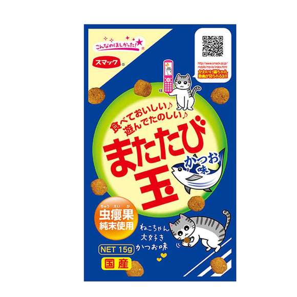 Smack -蟲癭果 (貓草果實) 肉粒鰹魚味15g