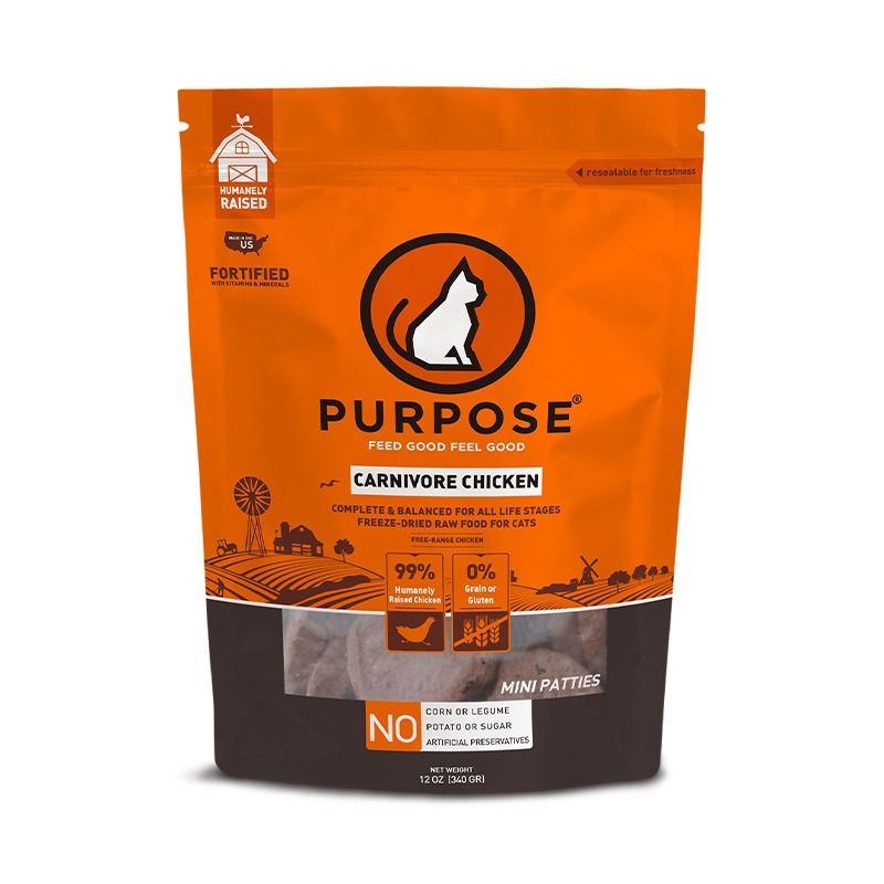 Purpose 普斯貓凍乾(純雞肉) 肉餅貓糧2.5Oz [Exp Date: AUG2026]