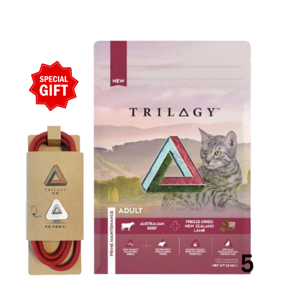 [TRILOGY 奇境] 無穀成貓糧 -澳洲牛肉+紐西蘭凍乾羊肺 5kg [送 💝 手機繩一條]