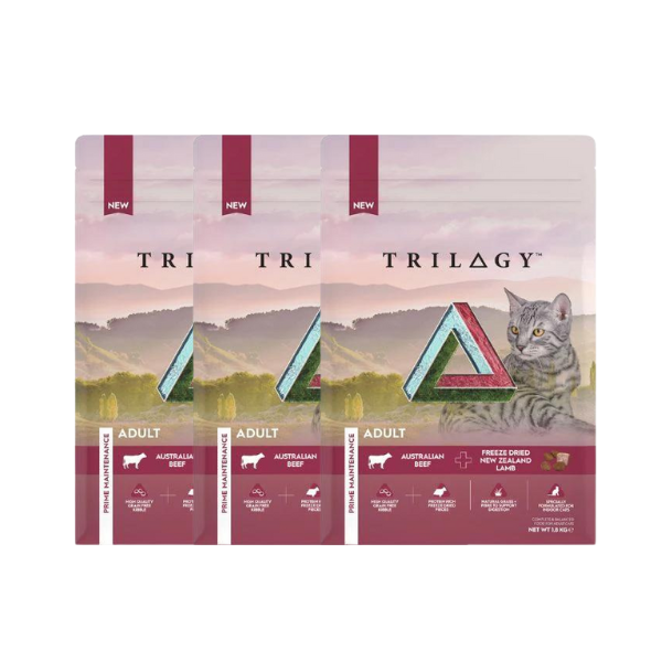[TRILOGY 奇境] 無穀成貓糧 -澳洲牛肉+紐西蘭凍乾羊肺 1.8kg X3