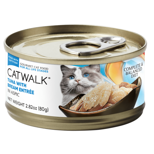 CATWALK貓主食罐頭 - 鰹吞拿魚+鯛魚 80g (藍) [新包裝]