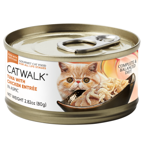 CATWALK貓主食罐頭 - 鰹吞拿魚+雞肉 80g (橙) [新包裝]