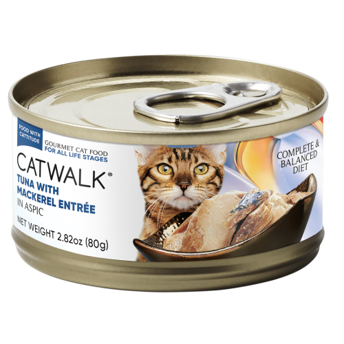 CATWALK貓主食罐頭 - 鰹吞拿魚+鯖魚 80g (深藍) [新包裝]